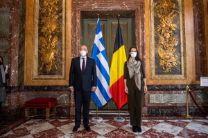 Sophie Wilmès meets the Greek Minister of Foreign Affairs, H.E. Mr. Níkos Déndias